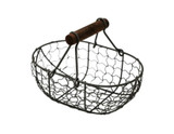 Rustic Wire Basket with Wooden Handle Rustic Wire Basket with Wooden Handle
