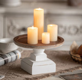 Rustic Farmhouse Wooden Pedestal Cake Stand
