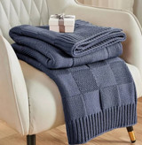 Luxury Handmade Wool Knitted Blanket – Jacquard Style