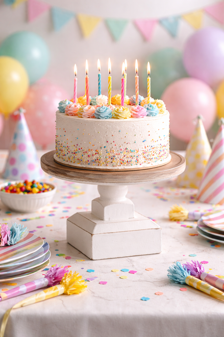 rustic farmhouse wooden pedestal cake stand for home and kitchen decor