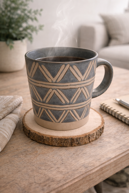rustic nordic ceramic clay mug 12oz for kitchen and living room decor
