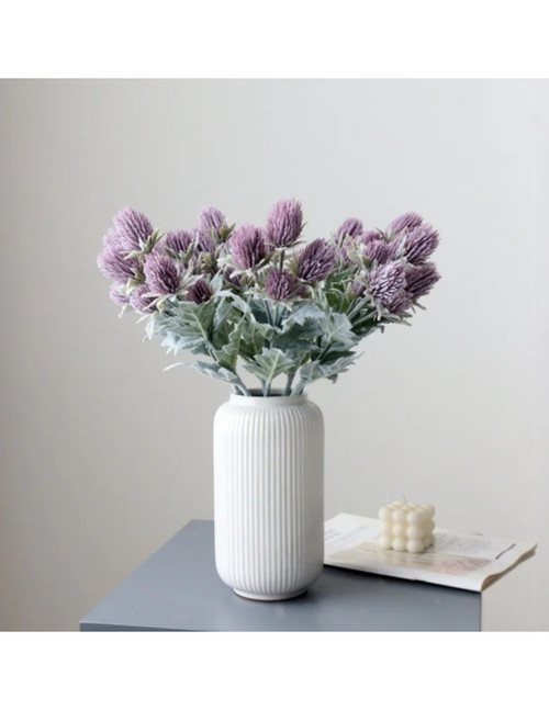 artificial six-head thistle stem 46 cm for decorative home decor