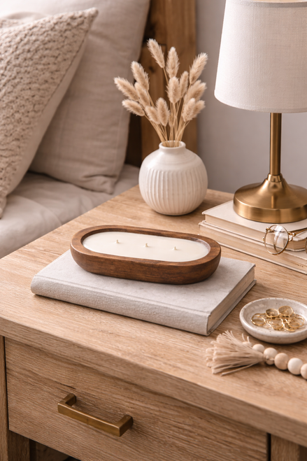 Rustic Dough Bowl Candle