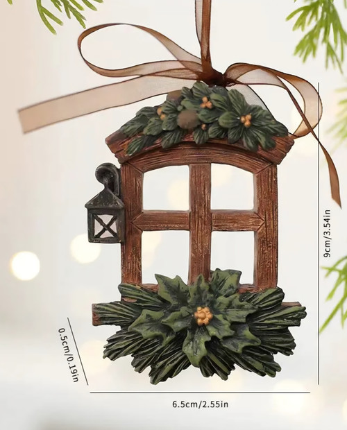 Rustic Window Christmas Ornament
