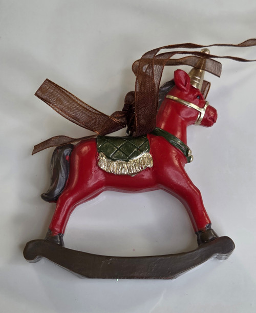 Red Rocking Horse Christmas Ornament
