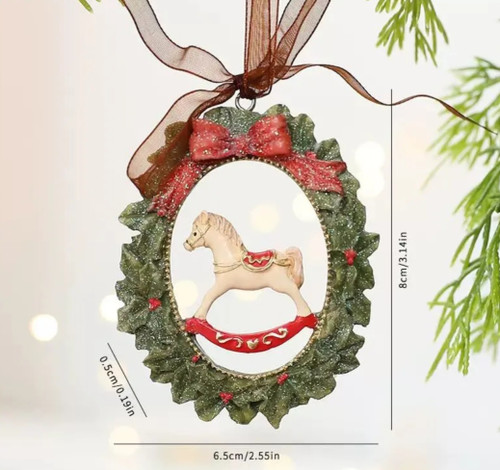 Rocking Horse Wreath Christmas Ornament