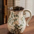 rustic ceramic floral pitcher vase for decorative home decor