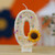 kids glitter number birthday candle 0–9 sunflower design for cake and decor