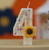 kids glitter number birthday candle 0–9 sunflower design for cake and decor