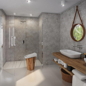 Grey Concrete Matt PVC Wall Panel (8mm) Room Set Grey Concrete Matt PVC Wall Panel (8mm) Room Set