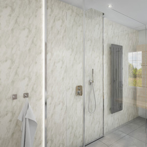 Subtle Grey Marble PVC Shower Panel (10mm) Room Set Subtle Grey Marble PVC Shower Panel (10mm) Room Set