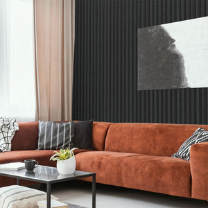 Premium Waterproof Charcoal 3D Large Slat Wall Panel (300mm x 12mm x 2600mm) Room Set Premium Waterproof Charcoal 3D Large Slat Wall Panel (300mm x 12mm x 2600mm) Room Set