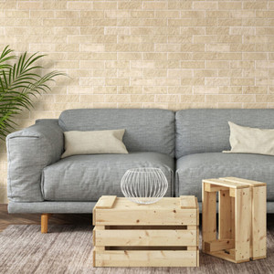 Modern Yellow Matt Brick Effect PVC Wall Panel (8mm) Room Shot Modern Yellow Matt Brick Effect PVC Wall Panel (8mm) Room Shot