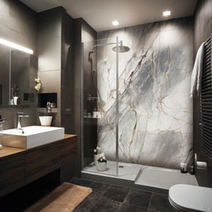 Pasadena 1 Marble Matt PVC Shower Panel (10mm) Room Set Pasadena 1 Marble Matt PVC Shower Panel (10mm) Room Set
