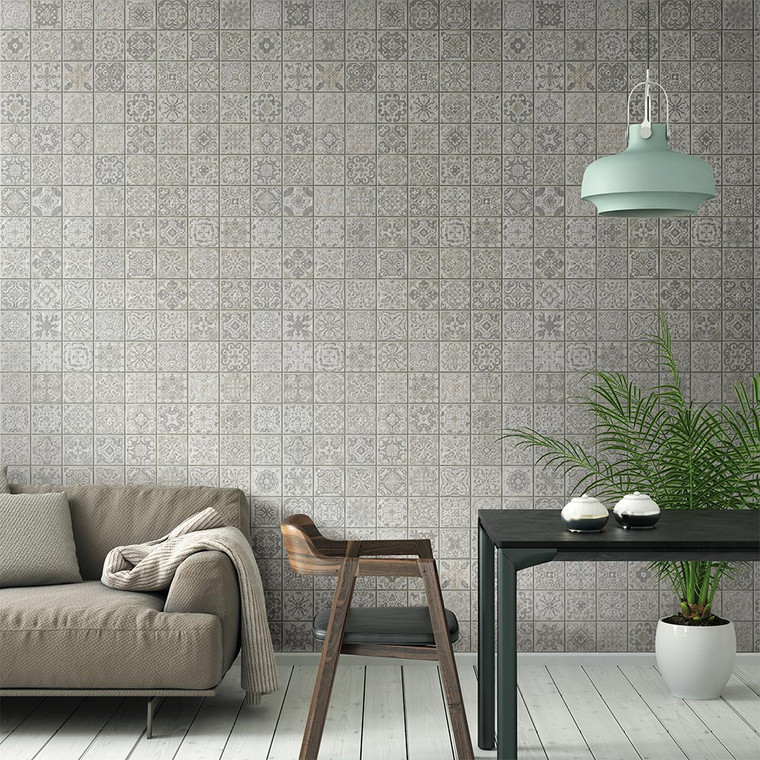 Antwerp Grey Tile Effect PVC Wall Panel (8mm) Room Set