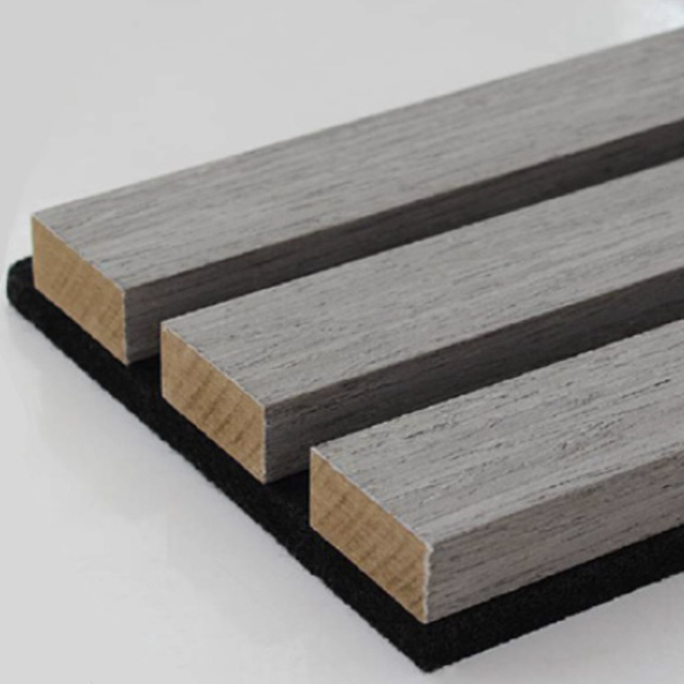Acoustic Grey Oak 3D Slat Wall Panel (600mm x 21mm x 2400mm)