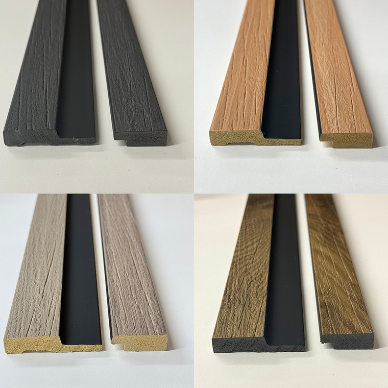 Premium Waterproof 3D Large Slat Wall Panel End Trim (Left & Right)