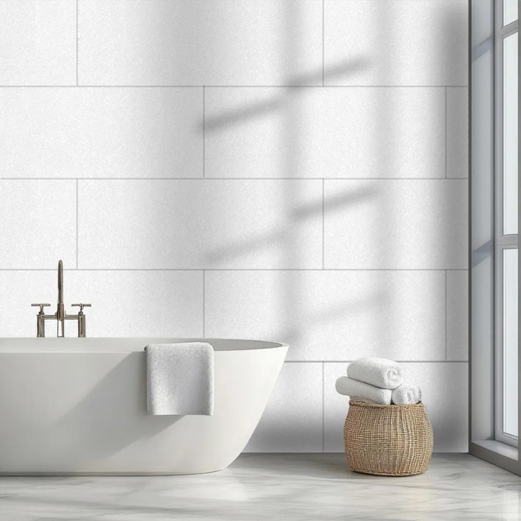SolidStyle Orion Stone White Textured Wall Panel Tile (Room Set)