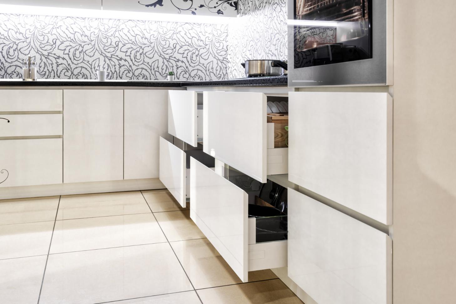 Black and white geometric pattern panels