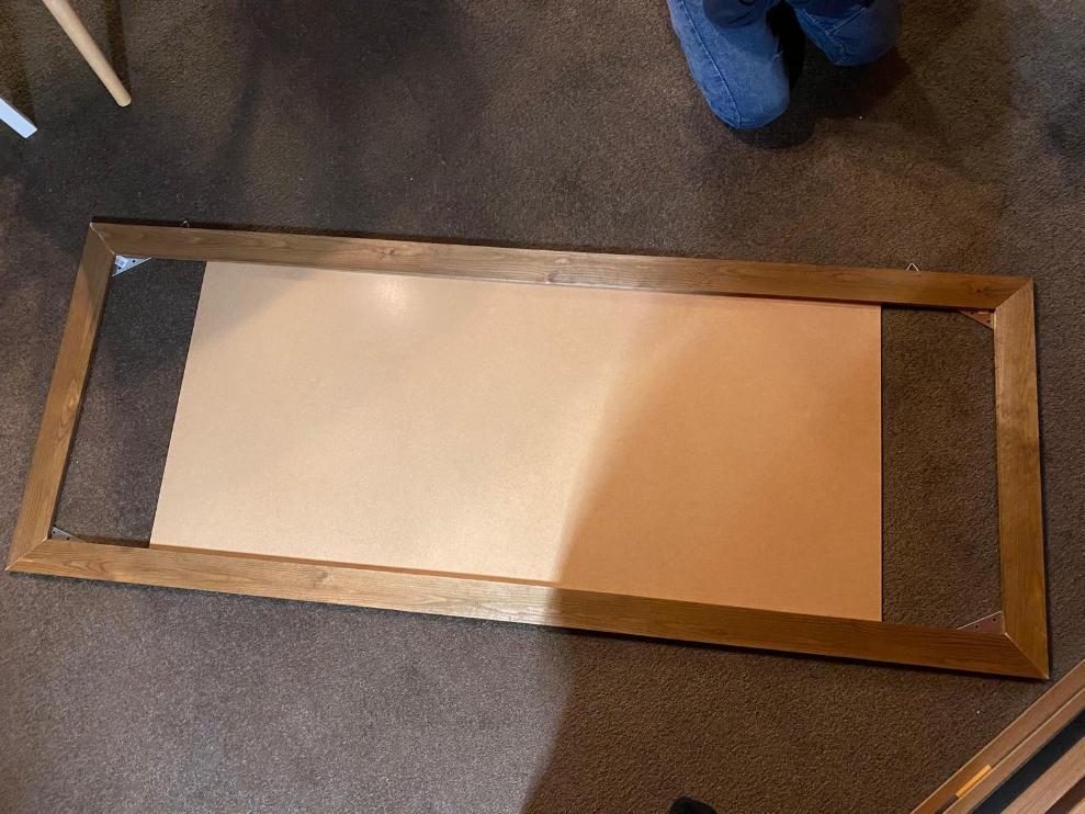 Completed wooden frame with MDF backing board ready for foliage installation