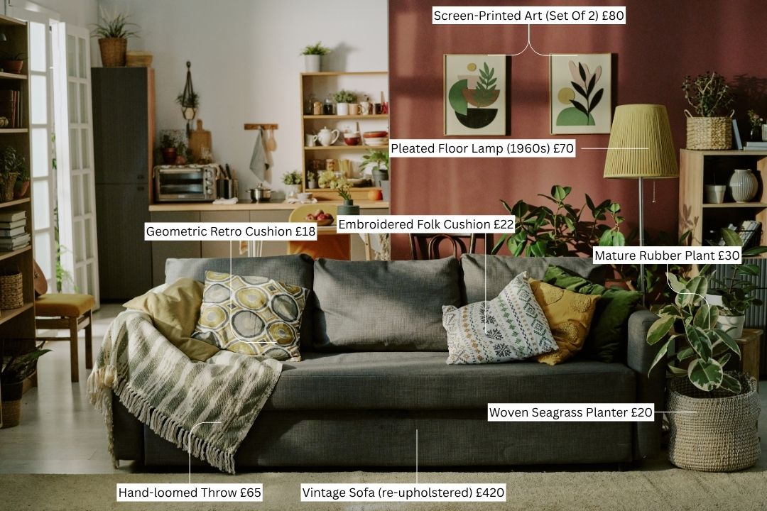 Slow decorating example showing curated, mixed pieces and layered development over time