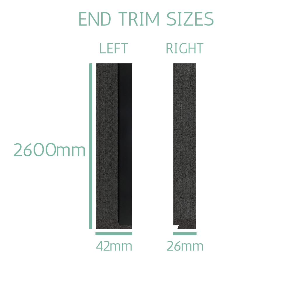 Waterproof 3D Slat Wall Panel End Trim