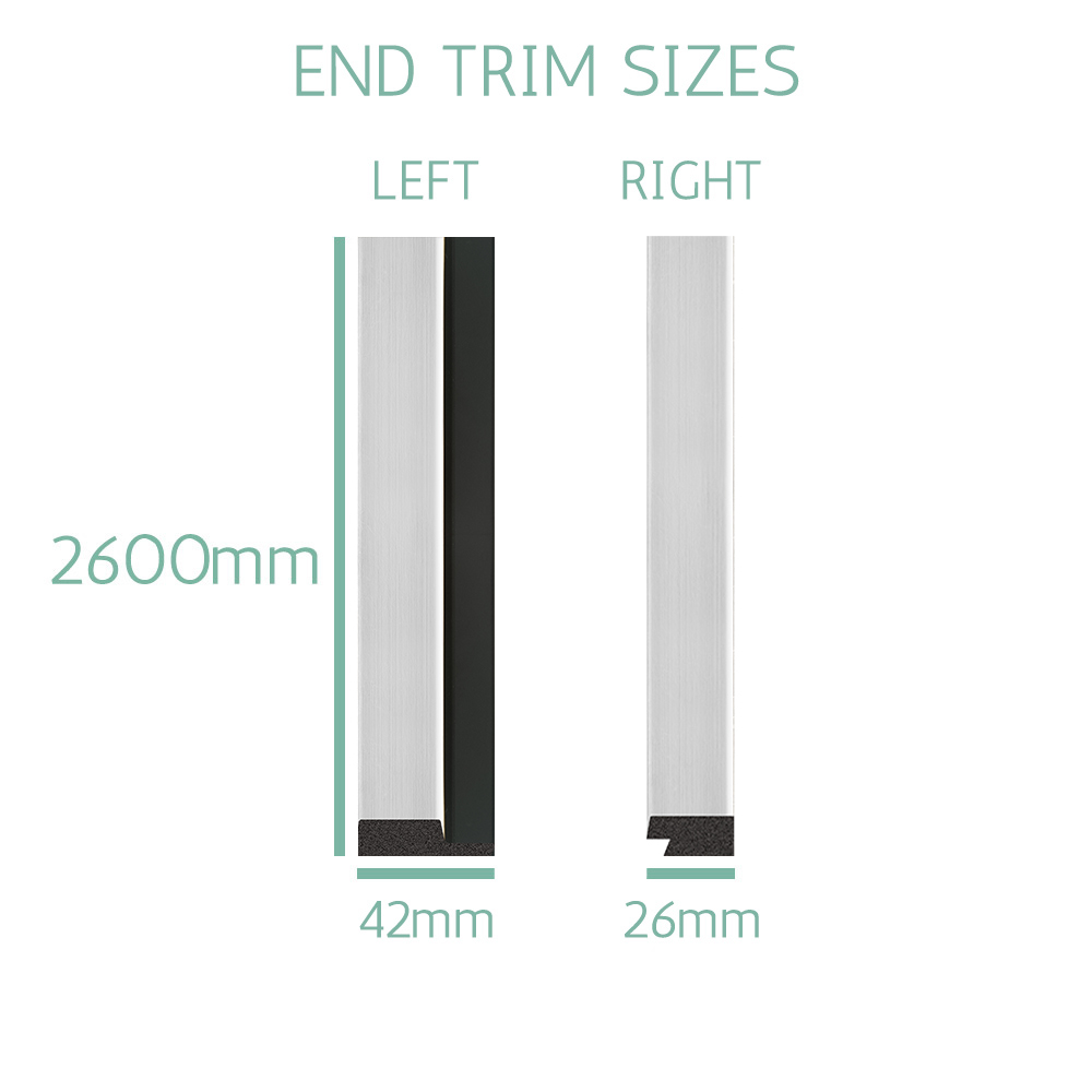 Waterproof 3D Slat Wall Panel End Trim