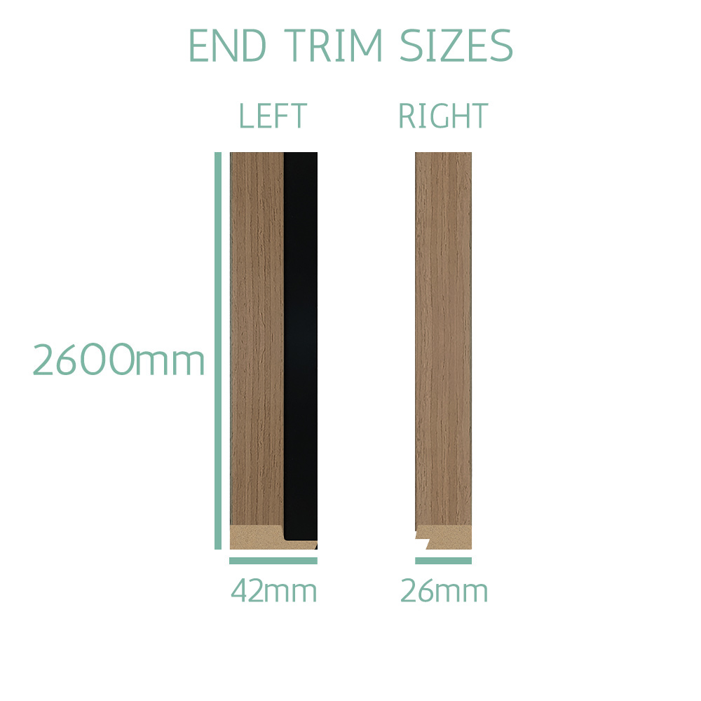 Waterproof 3D Slat Wall Panel End Trim