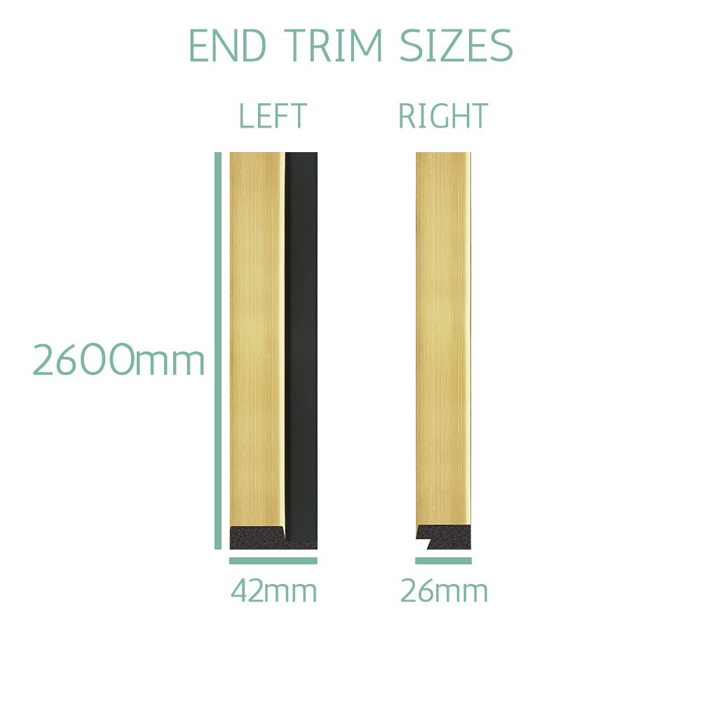Waterproof 3D Slat Wall Panel End Trim