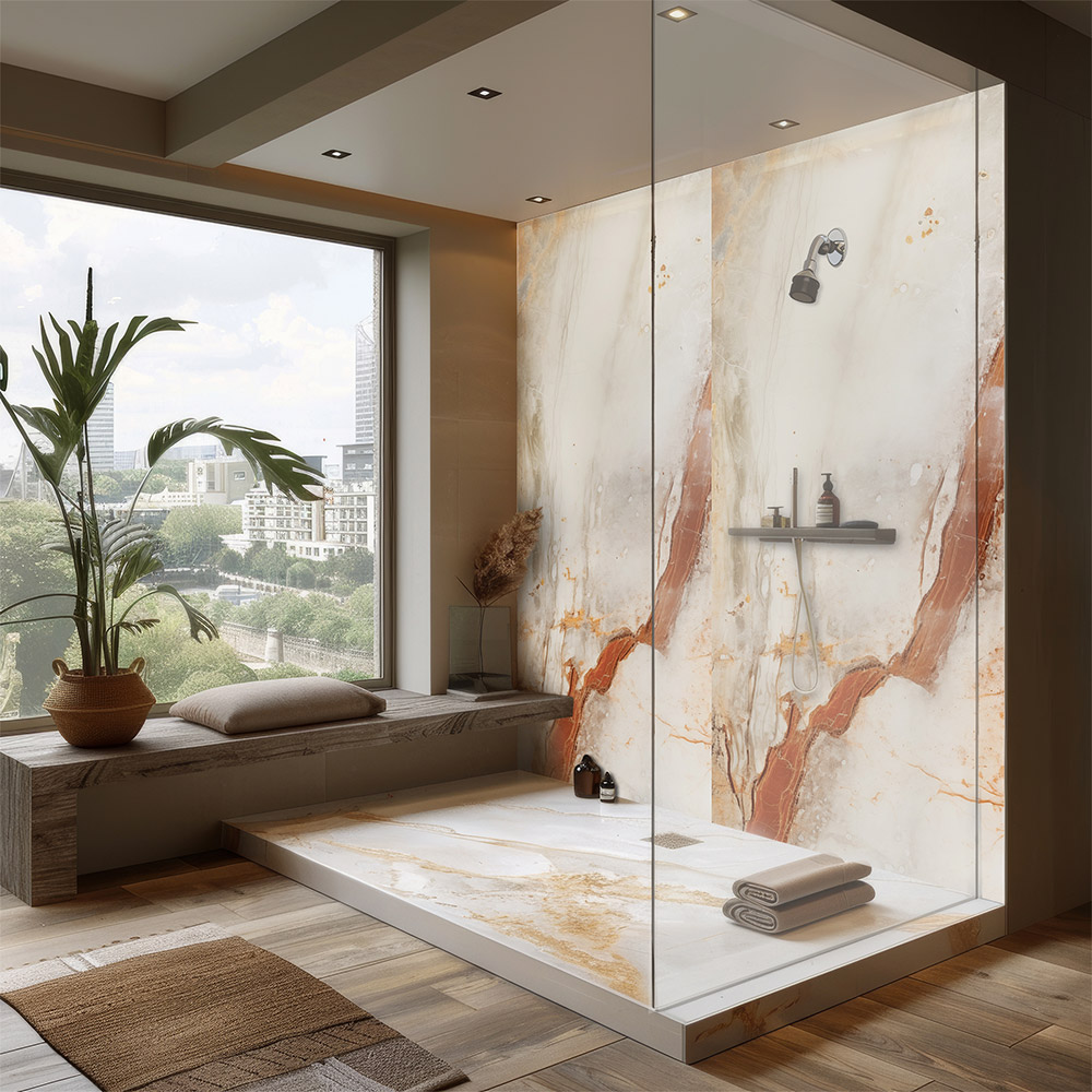 Santa Rosa Marble Matt PVC Shower Panel (10mm)