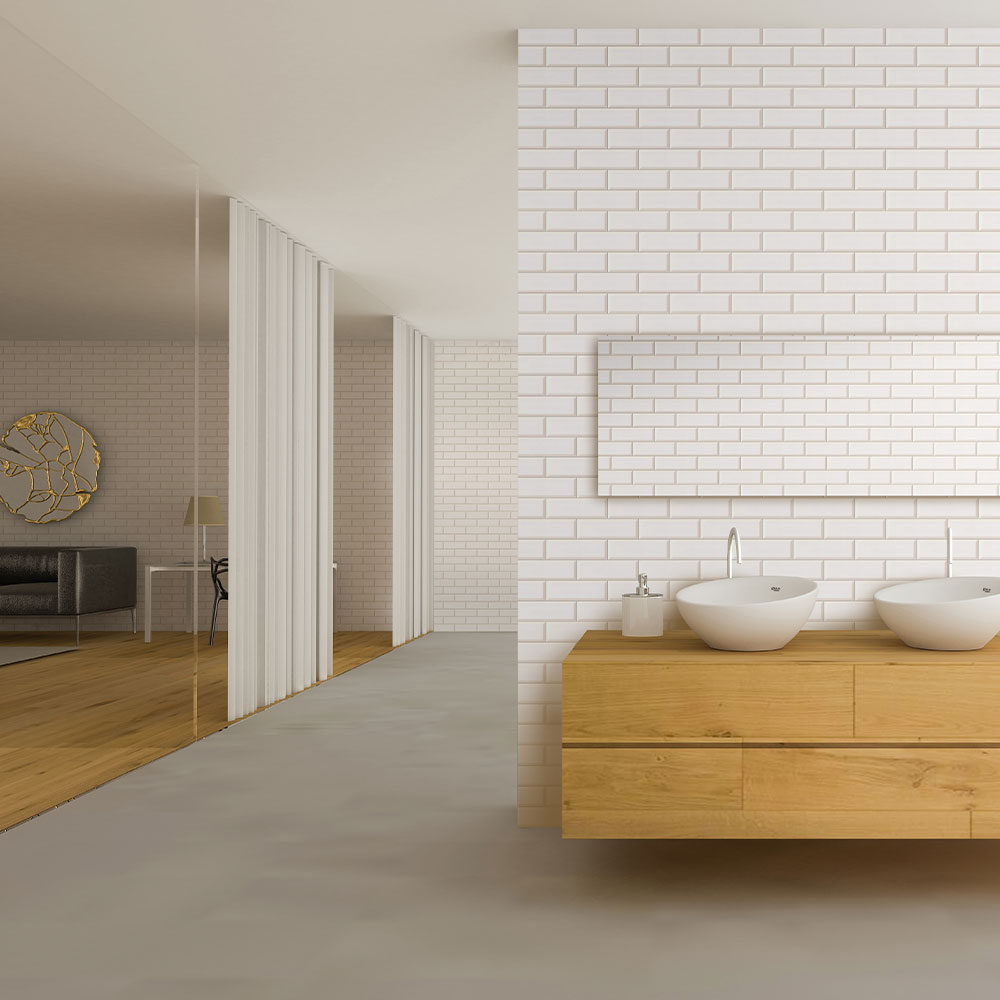 London White Gloss Tile Effect PVC Wall Panel (8mm)