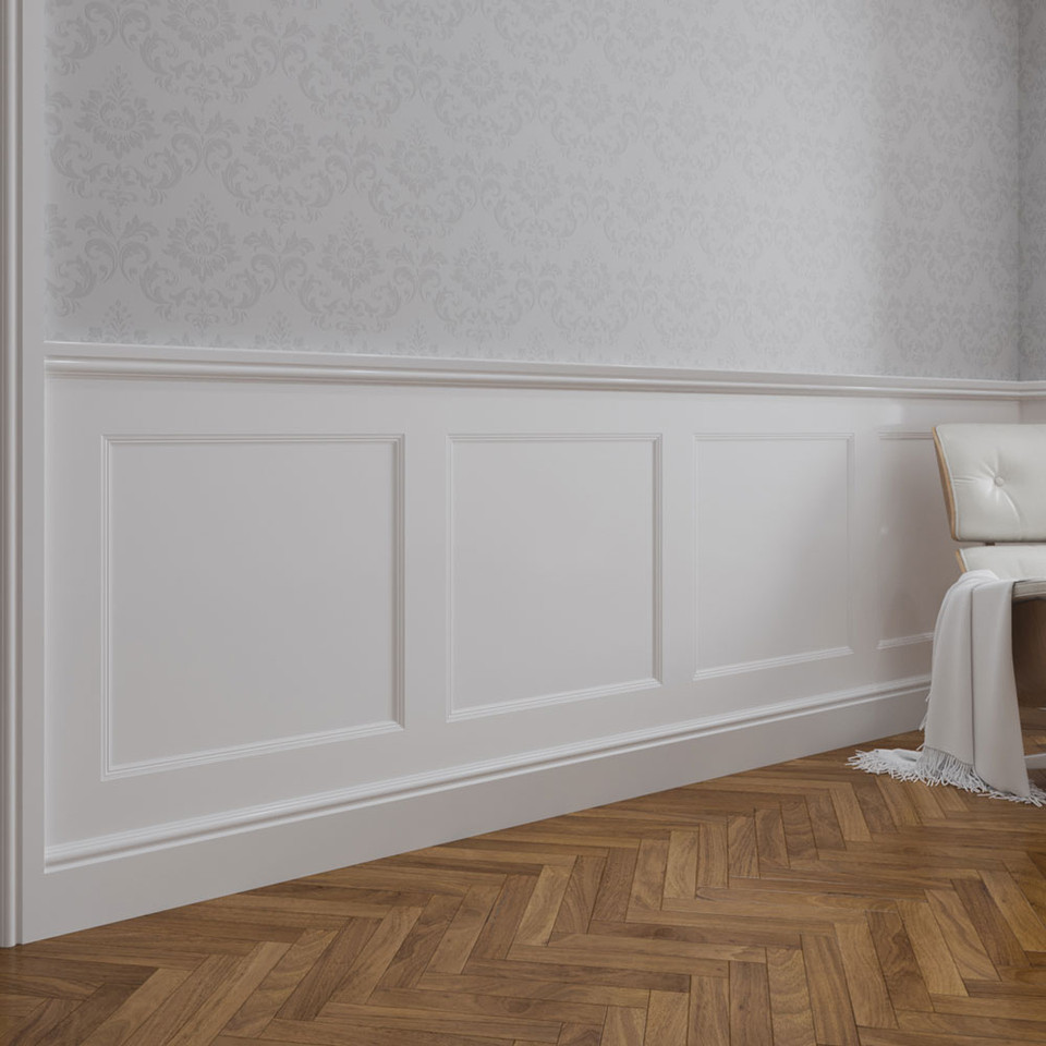 Wall panelling kit installed in modern room showing finished result