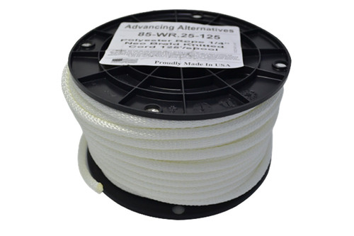 Polyester 1/4" x 125' rope for use on roll-up side walls