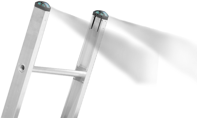 LadderLight installed on a ground ladder