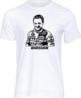 Stencil art style t-shirt featuring double World Rally Champion for Lancia in 1988 and 1989 - Miki Biasion.