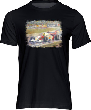 Superb art print by Peter Hearsey, capturing Ayrton Senna winning the European GP at Donington in 1993 in a McLaren.