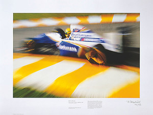 Limited Edition print of 400.  Each art print features Ayrton Senna and is numbered and signed by the legendary F1 photographer, Rainer Schlegelmilch.