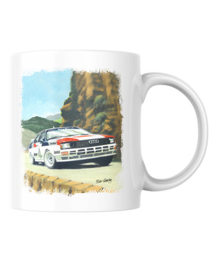 Celebrate the late, great, 1983 World Rally Champion, Hannu Mikkola and the iconic four-wheel drive "Group B" monster, the Audi Quattro A2.  This stunning art print by Peter Hearsey, captures Hannu at the wheel in 'maximum attack' mode during the 1983 Tour de Corse rally.