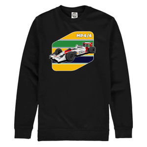 Others may have won more races or more titles, but no driver can claim more loyalty or devotion from fans of Formula One than Ayrton Senna da Silva and his passion, commitment and sheer intensity helped to elevate F1 from elite sport to the level of a calling.  This sweatshirt celebrates a legendary driver and the car that took him to his first World Championship title in 1988.