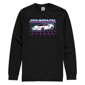 This sweatshirt from Powersport Legends celebrates a truly iconic supercar that every car-loving kid of the 80s dreamt of owning one day and that fetches over one million pounds at auction in the current market - the Lamborghini Countach.