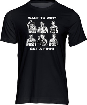 Some say in motorsport, "If you want to win...get a Finn!" and it would be hard to argue the point with this t-shirt from Powersport Legends, celebrating some of great Finnish racers of the 1970s and 80s.  Featuring, from the world of rallying, Juha Kankkunen, Hannu Mikkola, Henri Toivonen, Timo Salonen and Ari Vatanen and from Bike GP racing, none other than "The Baron" himself, 1972 250cc World Champion, Jarno Saarinen.