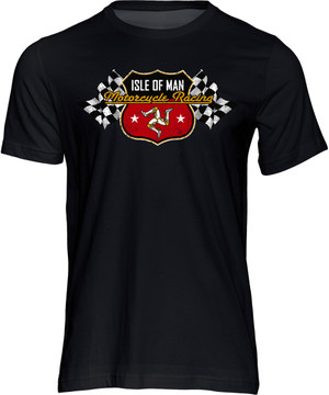 Road Racing Shield and Chequered Flags T-Shirt