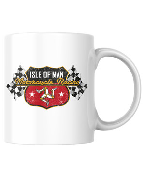 Road Racing Shield and Chequered Flags Mug