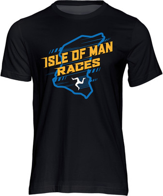 Isle of Man Course Map and 3 Legs T-Shirt Isle of Man Course Map and 3 Legs T-Shirt