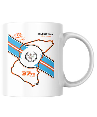 TT Course Map, Stripe and Shadow Bike Mug