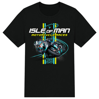 Isle of Man Road Racing 2026 Rider & Stripe Kids T-shirt Isle of Man Road Racing 2026 Rider & Stripe Kids T-shirt