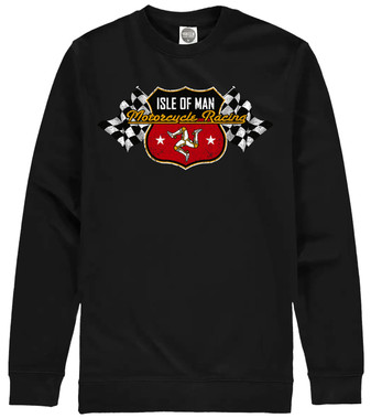 Road Racing Shield and Chequered Flags Sweatshirt.