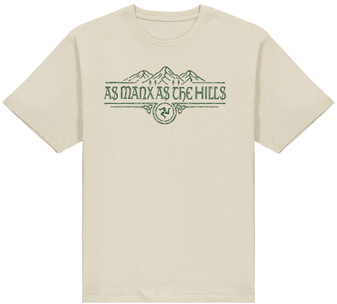 This is the perfect gift item for your favourite Manx friend or family member! Our Isle of Man, "As Manx As the Hills" t-shirt, is a tribute to the wonderful gem in the Irish Sea and its manx culture and people.