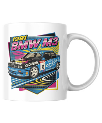 Celebrate the golden era of touring car racing and the 1991 BTCC winning car, with this striking, retro BMW M3 Touring Car T-shirt!