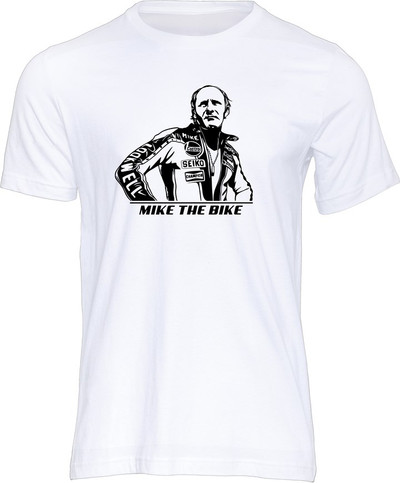 The glorious return of one of motorcycle racing’s biggest names to the Isle of Man TT is the stuff of legend and still one of the most talked about events at the fabled road race more than three decades on.

In 1978, multiple World Champion Mike Hailwood returned to the iconic 37.73-mile TT course, after a self-imposed 11 year absence from the world famous circuit. Few doubted Hailwood still possessed the legendary skill which had brought him 12 TT wins, but a comeback at 38, after more than a decade away, was still a daunting prospect. 

With a fine handling, but under-powered Ducati V-Twin at his disposal, Mike the Bike went head-to-head with fellow great Phil Read, riding the much faster 4 cylinder Honda in the opening race of the TT festival. Amazingly, Hailwood roared to victory in the Formula One race. 

This new t-shirt in our 'Powersport Legends' range is our tribute to the late, great 'Mike the Bike' Hailwood.